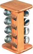 Kesper 58099 Stojak na przyprawy z 8 pojemniczkami, 13 x 25,5 x 15 cm
