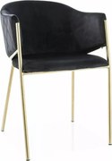 Krzesło tapicerowane BONO VELVET czarne/złote SIGNAL
