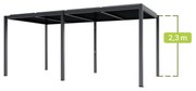 PERGOLA OGRODOWA LUXE 5.8x3M ALUMINIOWA Z OŚWIETLENIEM LED ANTRACYT