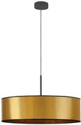Złoty żyrandol z abażurem walec 60 cm - EX874 R2-K09