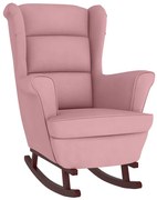 Różowy bujany fotel z oparciem w stylu uszak B5-H98