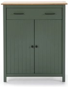 Zielono-naturalna wysoka komoda z litego drewna sosnowego 90x110 cm Miranda – Marckeric