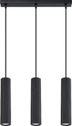 Lampa Wisząca Minimalistyczny Karbon, Aluminium - 3 Źródło - L.45 X H.98 Cm - Czarny