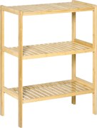 HOMCOM Półka bambusowa z 3 półkami stojak na książki regał naturalny 62x33x80 cm | Aosom PL