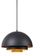 Nowoczesna lampa wisząca czarna ze złotym wnętrzem - Loes Nowoczesny Oswietlenie wewnetrzne