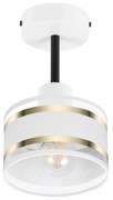 Lampa sufitowa biała jednopunktowy spot z białym abażurem T-1010WE-WE