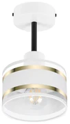 Lampa sufitowa biała jednopunktowy spot z białym abażurem T-1010WE-WE