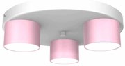 Lampa sufitowa DIXIE Pink/White 3xGX53, potrójna, na kole, różowa