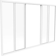 Przeszklona ścianka przesuwna z aluminium malowanego proszkowo białe 180 x 105 cm - RAVENA