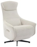 Fotel elektryczny relaksującyz teksturowanej tkaniny beżowej TASEMO