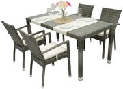 Zestaw ogrodowy z rattanu NAPOLI II. 1 + 4 (szary)