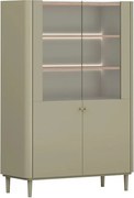 Witryna Elivo 100 cm dwudrzwiowa na nóżkach - eukaliptus / dąb baltic dune