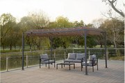 Pergola bioklimatyczna z tkaniny "Lodge" 3 x 4 m - Taupe z regulowanymi lamele