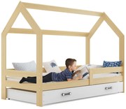 Sosnowe łóżko domek do pokoju dziecięcego 80x160 M3-R50