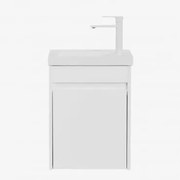 Zestaw Wiszących Mebli Łazienkowych Zintegrowany Z Umywalką Narek Biała & Bezlusterkowiec & Kremowa Tapioca ↑20 - Sklum