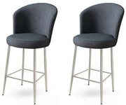 Zestaw krzeseł barowych Alte Anthracite and Chrome, 2 szt., 2 szt.