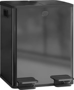 HOMCOM Kosz na śmieci 2 x 20L z pedałem, łatwy do czyszczenia, stal nierdzewna, tworzywo sztuczne, czarny | Aosom PL