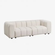 Dwuczęściowa Sofa Modułowa Z Tkaniny Eliot Bouclé Tkanina Bouclé W Kolorze Kremowo-beżowym - Sklum