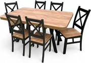 Zestaw 6 Krzeseł + Stół Rozkładany Kwadrat Zaowal 90x90/190 cm Dąb Craft + nogi drewniane Y