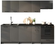 Zestaw 8 mebli do kuchni 240 cm grafit mat L5-Z41