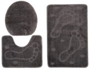 Elegancki szary komplet dywaników łazienkowych 3w1 W4-H97