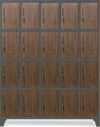 Szafa BHP 20-skrytkowa 136x45x172 cm Eco Design Robert antracyt/orzech