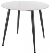 Okrągły stół jadalniany RION 90 cm z ceramicznym blatem, biały marmur