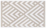 Beżowo-biały bawełniany dywanik łazienkowy Foutastic Geometric, 100x180 cm
