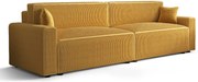 Musztardowa sztruksowa sofa z funkcją spania G3-D78