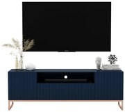 Szafka RTV TAL 2D1K 150cm granatowa mat MEBLE LINDNER