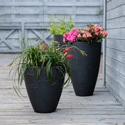 Donica ogrodowa okrągła 40 x 42 cm antracyt PATIO