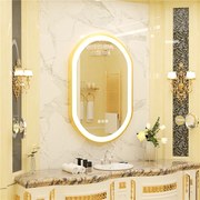 Lustro łazienkowe LED 80x50cm owalne lustro ścienne anty-parowanie 3 regulowane kolory 80x50x4cm