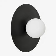 Anine Kinkiet Ścienny Z Żelaza I Szkła Czarna & Ø30 Cm - Sklum