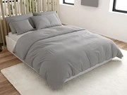 PrzytulneMieszkanie.pl PrzytulneMieszkanie.pl Bawełniana pościel z krepowym wykończeniem LUXERA jasnoszara z kieszenią hotelową II. jakość Rozmiar pościeli: 70 x 90 cm | 140 x 200 cm