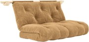 Jasnobrązowa sztruksowa rozkładana sofa 135 cm Hooked – Karup Design
