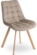 Krzesło Tapicerowane do Salonu KATHY Beżowe Nowoczesne Skandynawskie