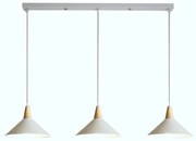 Lampa sufitowa metalowa klosz lite drewno wisząca AT33-3SZ-White
