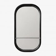 Lustro Ścienne Owalne 50x90 Cm Do Łazienki Z Półką Warien Czarna - Sklum