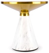 Ława okrągła spiek biały marmur/biały/złoty 50/52 cm TALBI