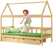 Łóżko dla dziecka typu domek, sosna W8-K21