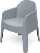 Plastikowe krzesło do ogrodu Milane, z podłokietnikami