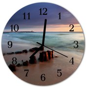 Zegar ścienny okrągły Morze na plaży