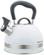 Biały stalowy czajnik z gwizdkiem F3-A81