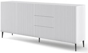 Długa biała komoda z lamelowym frontem C3-C24