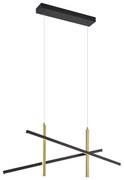 Designerska lampa wisząca X czarna ze złotem z LED z 3-stopniową regulacją - Joy Nowoczesny Oswietlenie wewnetrzne