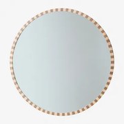 Okrągłe Lustro Ścienne Z Drewna Dębowego Ø110 Cm Sapeira Roble - Sklum