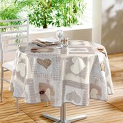 Obrus zmywalny z PCV ø 160 cm Cosy Coeur – douceur d'intérieur