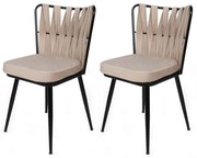 Zestaw krzeseł do jadalni Kusakli Cream and Black, 2 szt., 2 szt.