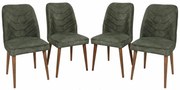 Zestaw krzeseł do jadalni Dallas Dark Green and Brown, 4 szt., 4 szt.