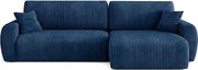 Stylowy narożnik rozkładany prawostronny  ARIEL L 246x150x87 cm w tkaninie Velo 88 granatowe